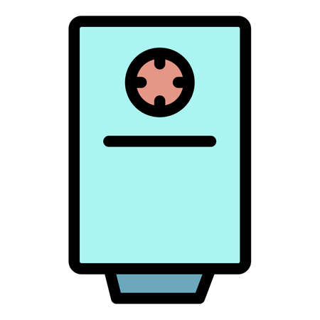 Domestic boiler icon. Outline domestic boiler vector icon color flat isolatedのイラスト素材