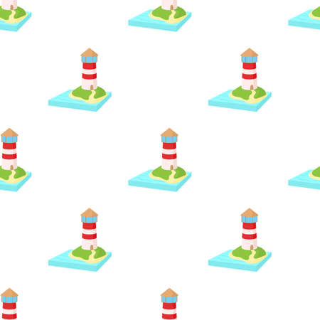 Lighthouse pattern seamless background texture repeat wallpaper geometric vectorのイラスト素材
