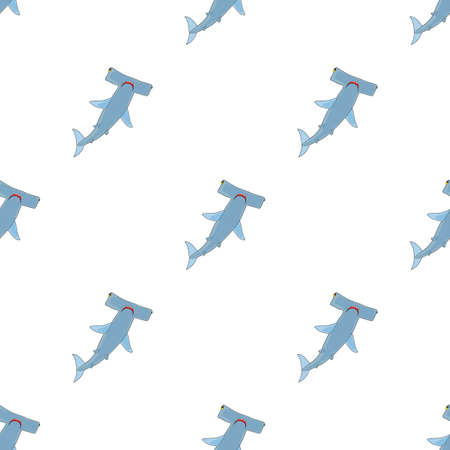 Hammerhead shark pattern seamless background texture repeat wallpaper geometric vectorのイラスト素材