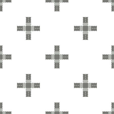Empty road intersection pattern seamless background texture repeat wallpaper geometric vectorのイラスト素材