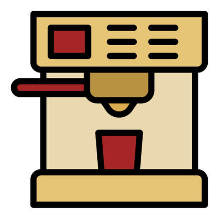 Modern coffee machine icon. Outline modern coffee machine vector icon color flat isolatedのイラスト素材