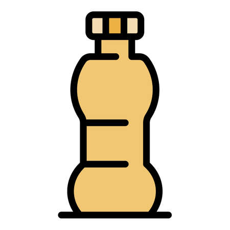 Plastic drink bottle icon. Outline plastic drink bottle vector icon color flat isolatedのイラスト素材