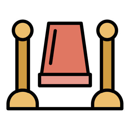 Celebrity carpet icon. Outline celebrity carpet vector icon color flat isolatedのイラスト素材