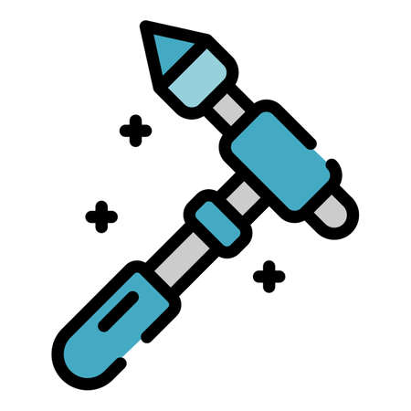 Chiropractor tool icon. Outline chiropractor tool vector icon color flat isolatedのイラスト素材