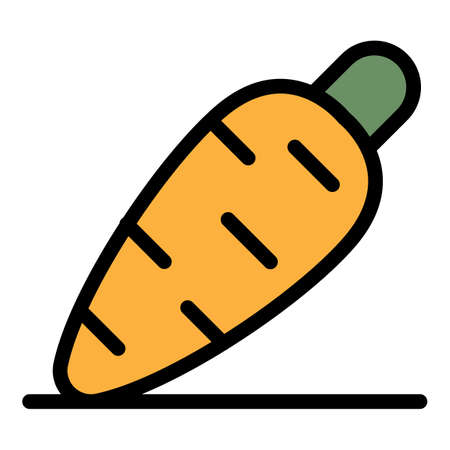 Carrot vegetable icon. Outline carrot vegetable vector icon color flat isolatedのイラスト素材