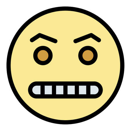 Hungry emoji icon. Outline hungry emoji vector icon color flat isolatedのイラスト素材