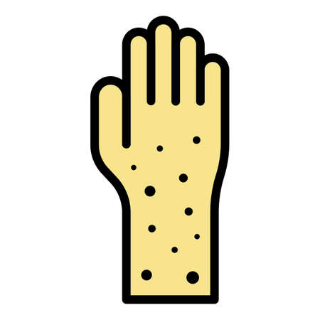 Hand allergy icon. Outline hand allergy vector icon color flat isolatedのイラスト素材