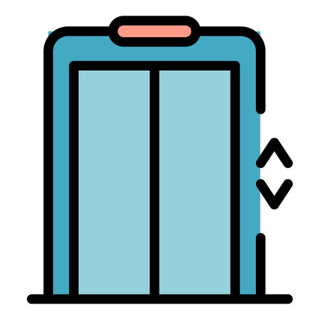 Standard elevator icon. Outline standard elevator vector icon color flat isolatedのイラスト素材
