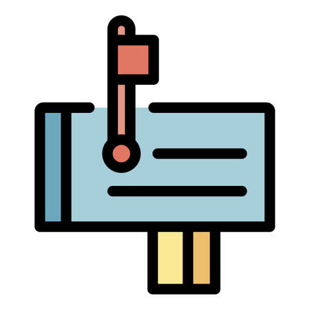 House mailbox icon. Outline house mailbox vector icon color flat isolatedのイラスト素材