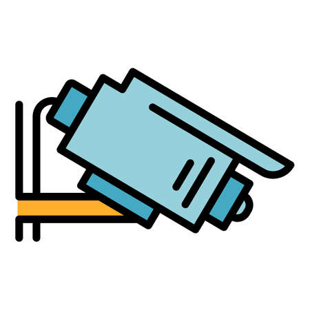 Security camera icon. Outline security camera vector icon color flat isolatedのイラスト素材