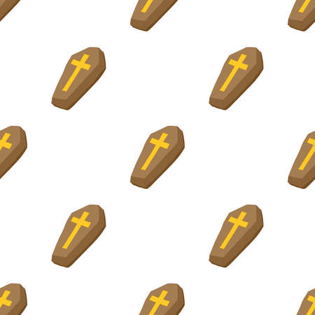 Brown coffin with cross pattern seamless background texture repeat wallpaper geometric vectorのイラスト素材