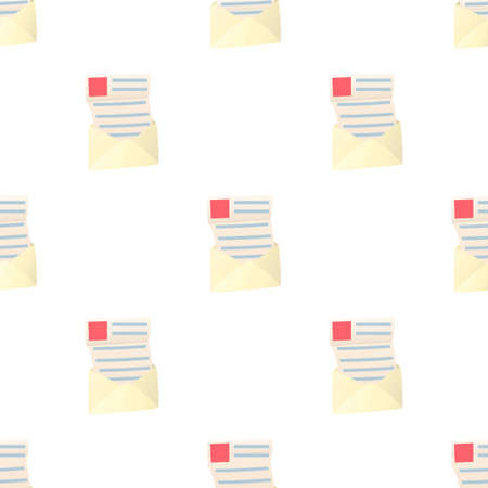 Open envelope with sheet of paper pattern seamless background texture repeat wallpaper geometric vectorのイラスト素材