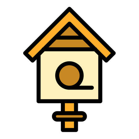 Classic bird house icon. Outline classic bird house vector icon color flat isolatedのイラスト素材