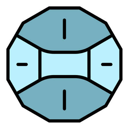 Love jewel icon. Outline love jewel vector icon color flat isolatedのイラスト素材