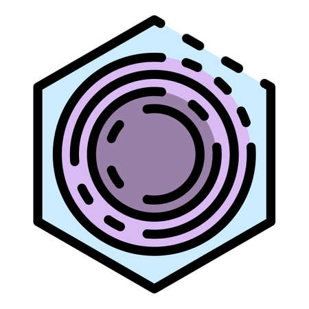 Interior camera security icon. Outline interior camera security vector icon color flat isolatedのイラスト素材