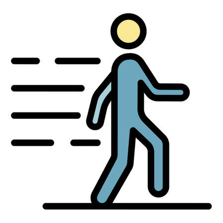 Running sport icon. Outline running sport vector icon color flat isolatedのイラスト素材