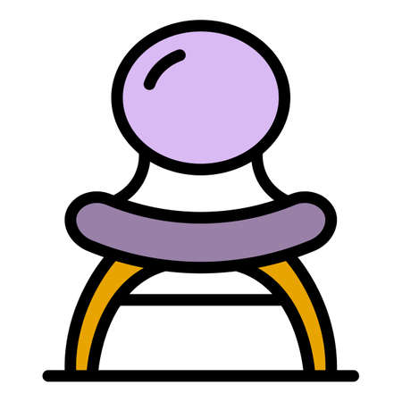 Concave seat chair icon. Outline concave seat chair vector icon color flat isolatedのイラスト素材