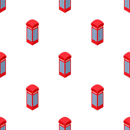 Red telephone box pattern seamless background texture repeat wallpaper geometric vectorのイラスト素材