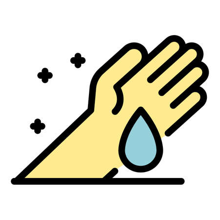Blood from finger icon. Outline blood from finger vector icon color flat isolatedのイラスト素材