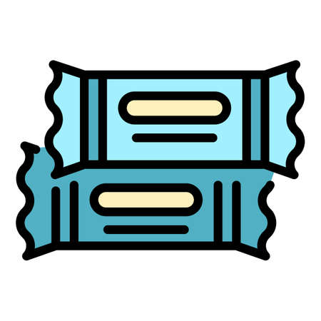 Sugar sticks package icon. Outline sugar sticks package vector icon color flat isolatedのイラスト素材