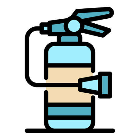 Fire extinguisher icon. Outline fire extinguisher vector icon color flat isolatedのイラスト素材