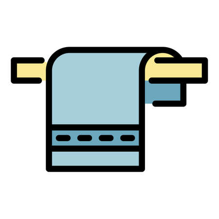 Bath towel icon. Outline bath towel vector icon color flat isolatedのイラスト素材