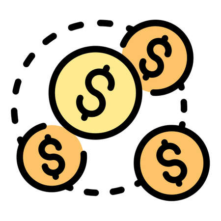 Franchise money receive icon. Outline franchise money receive vector icon color flat isolatedのイラスト素材