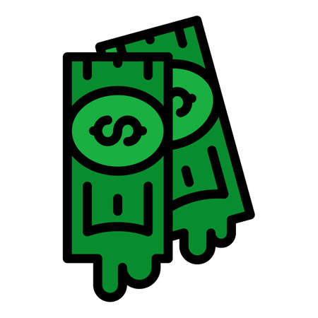 Corrupt money icon. Outline corrupt money vector icon color flat isolatedのイラスト素材