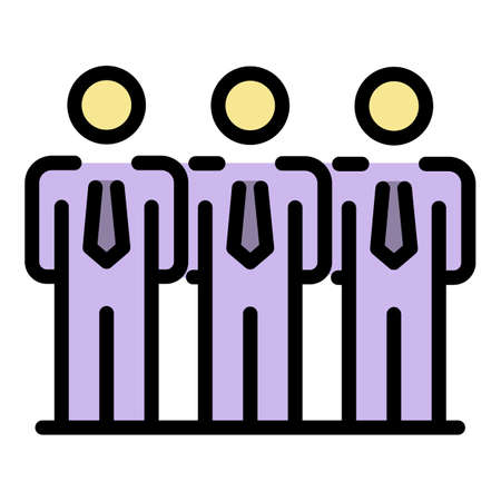 Business teamwork icon. Outline business teamwork vector icon color flat isolatedのイラスト素材