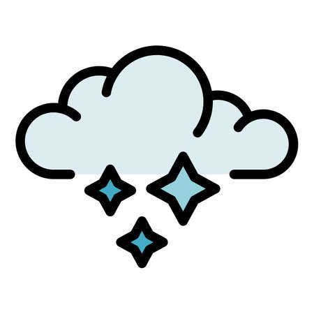 Ice blizzard cloud icon. Outline ice blizzard cloud vector icon color flat isolatedのイラスト素材