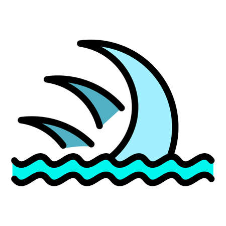 Sea tsunami icon. Outline sea tsunami vector icon color flat isolatedのイラスト素材