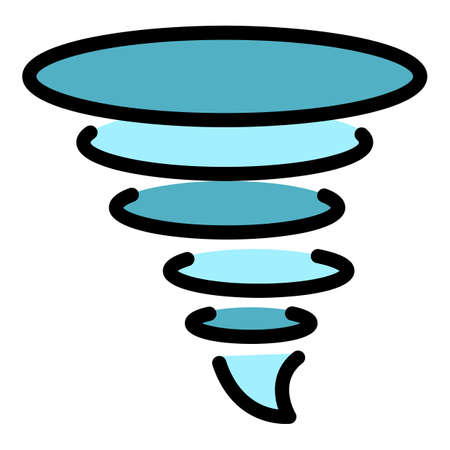 Power tornado icon. Outline power tornado vector icon color flat isolatedのイラスト素材