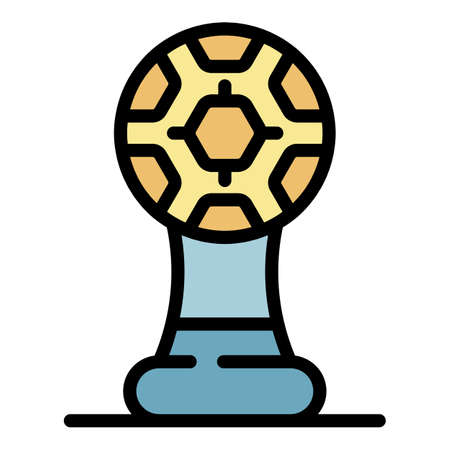 Soccer cup icon. Outline soccer cup vector icon color flat isolatedのイラスト素材