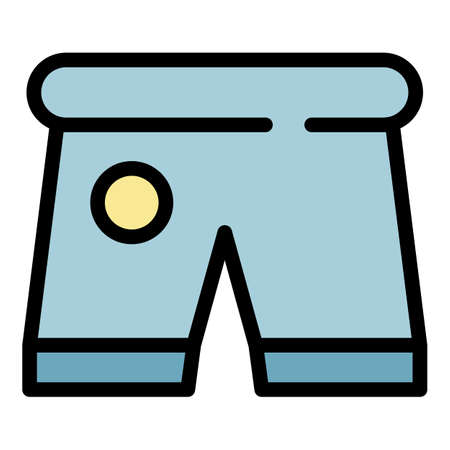 Soccer shorts icon. Outline soccer shorts vector icon color flat isolatedのイラスト素材