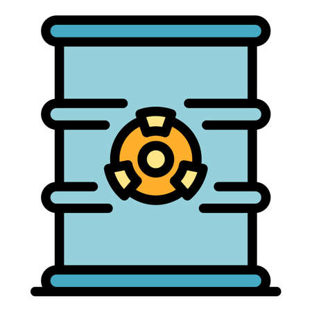 Biohazard barrel icon. Outline biohazard barrel vector icon color flat isolatedのイラスト素材