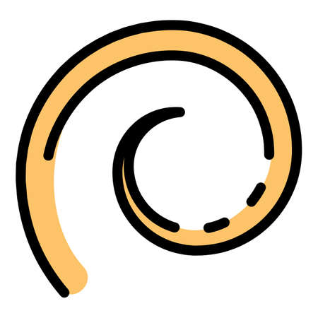 Biology worm icon. Outline biology worm vector icon color flat isolatedのイラスト素材