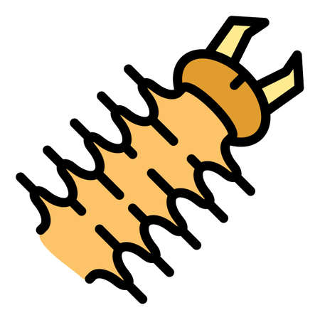 Annelid icon. Outline annelid vector icon color flat isolatedのイラスト素材