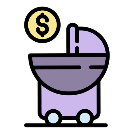 Divorce alone baby icon. Outline divorce alone baby vector icon color flat isolatedのイラスト素材