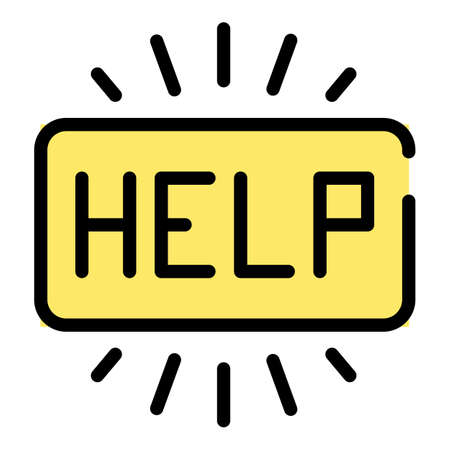 Helpline icon. Outline helpline vector icon color flat isolated