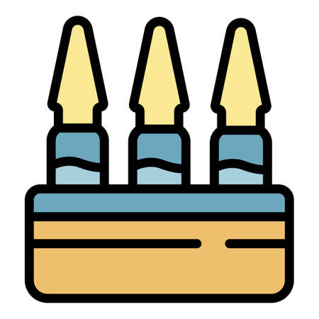 Gynecology ampule icon. Outline gynecology ampule vector icon color flat isolatedのイラスト素材
