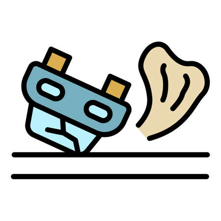 Damage accident car icon. Outline damage accident car vector icon color flat isolatedのイラスト素材