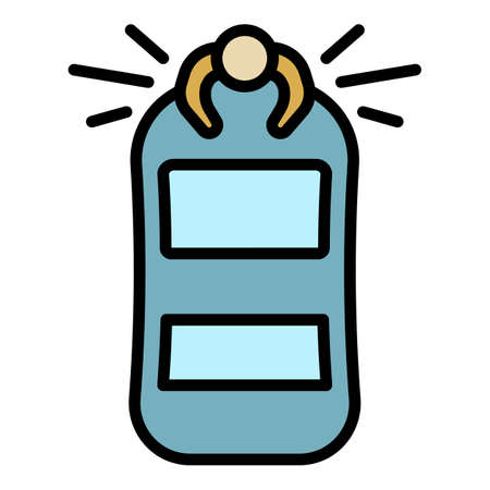 Man car accident icon. Outline man car accident vector icon color flat isolatedのイラスト素材