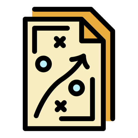 Tactical scheme icon. Outline tactical scheme vector icon color flat isolatedのイラスト素材