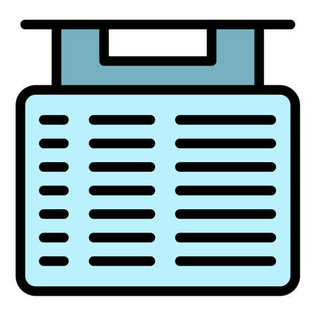 Airplane flight panel icon. Outline airplane flight panel vector icon color flat isolatedのイラスト素材