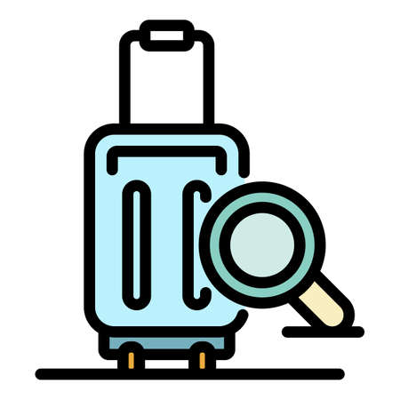 Travel bag control icon. Outline travel bag control vector icon color flat isolatedのイラスト素材