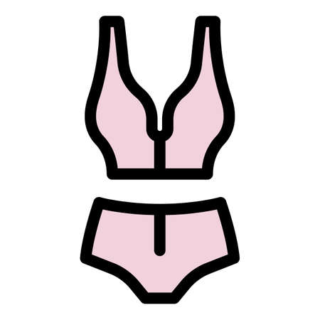 Linear swimsuit icon. Outline linear swimsuit vector icon color flat isolatedのイラスト素材