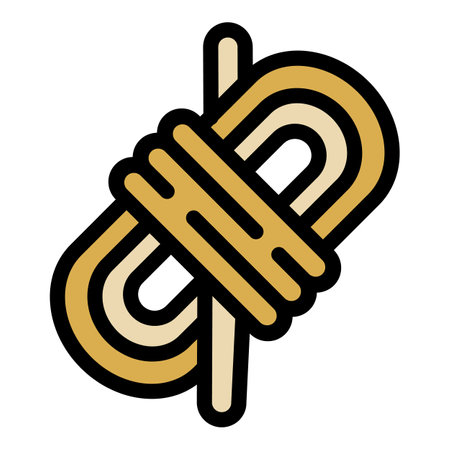 Rope mountain icon. Outline rope mountain vector icon color flat isolatedのイラスト素材