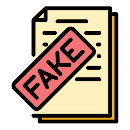 Fake vote politics icon. Outline fake vote politics vector icon color flat isolatedのイラスト素材