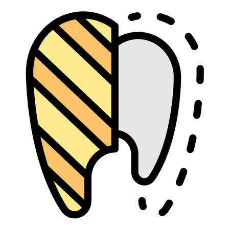 Denture marking icon. Outline denture marking vector icon color flat isolatedのイラスト素材