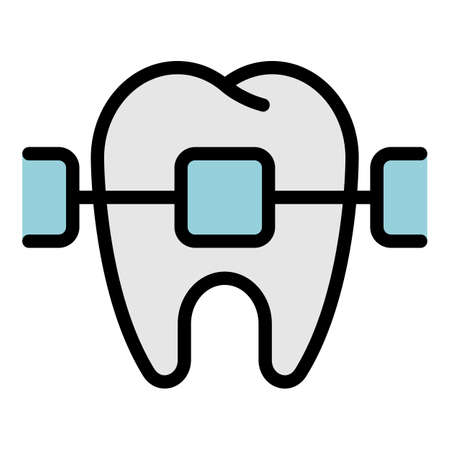 Bracket icon. Outline bracket vector icon color flat isolatedのイラスト素材